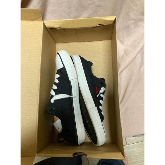 LEVIS Sneaker Shoes Womens Size 7 Black/White Stan G 1083926 Lace Up Low Top Box - Picture 3 of 6